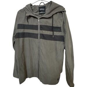 Ezekiel Y2K Retro Men's Gray Striped Skate Jacket Hoodie Men’s XL MINTY